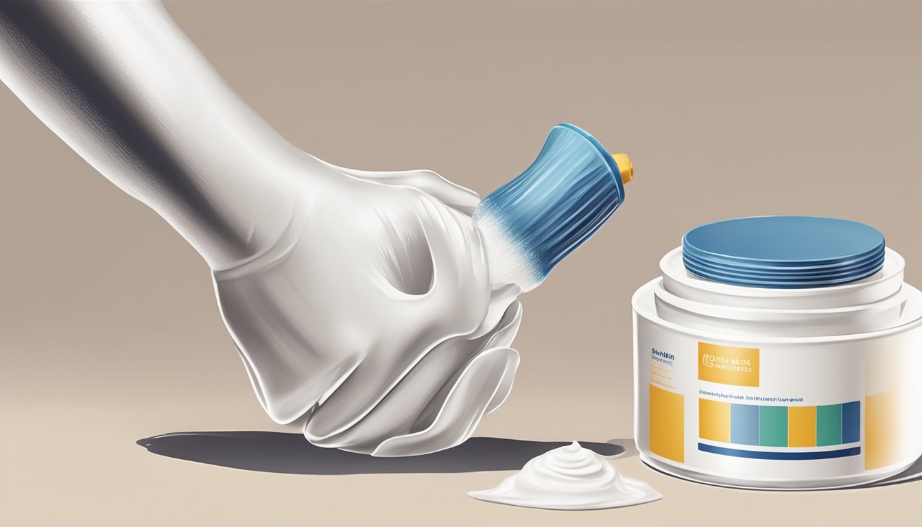 A hand squeezes a small amount of Betnovate N cream onto a clean, dry surface. The cream is then gently applied to the affected area, following the instructions provided