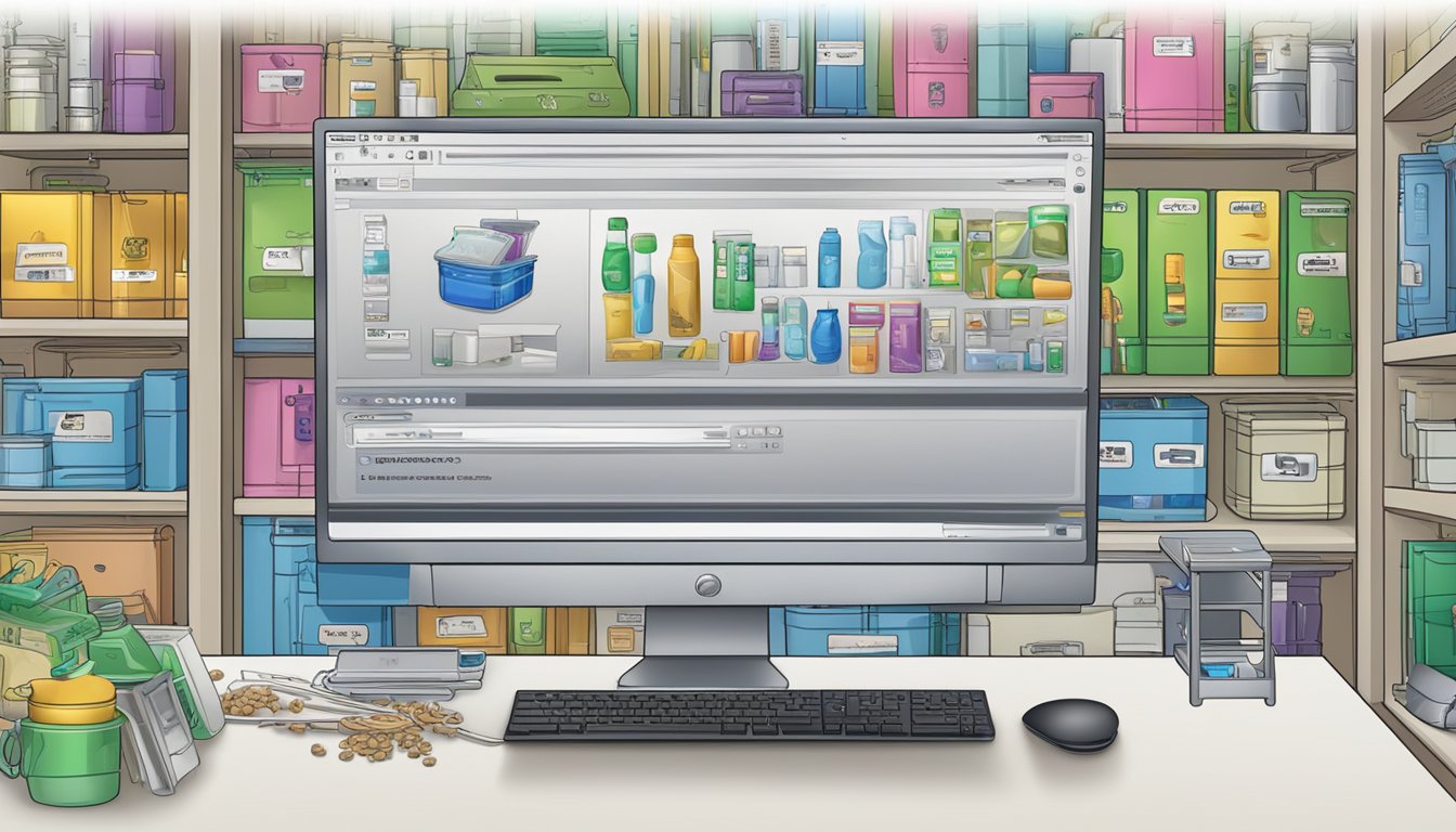 A computer screen displaying a variety of worm casting products. A cursor hovers over the "Add to Cart" button