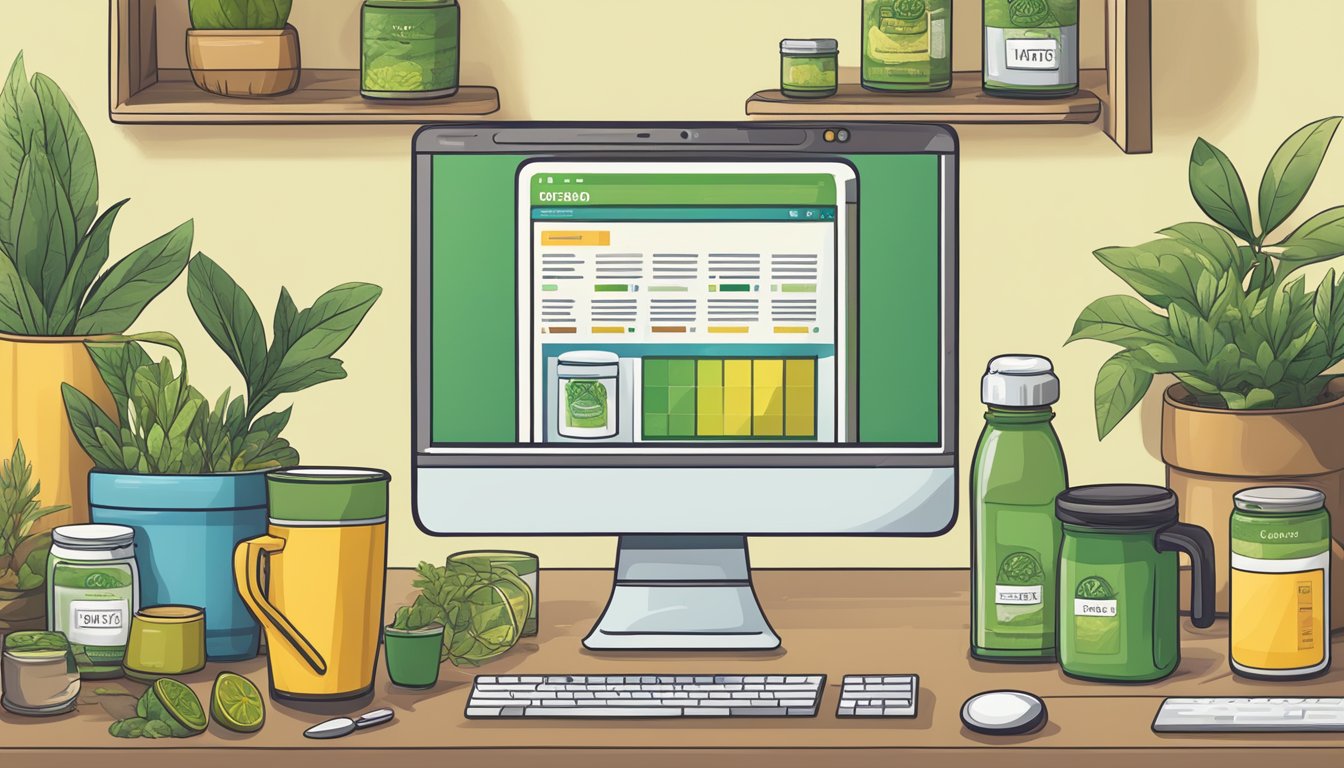 A computer screen displaying a variety of yerba mate products on an online store. A cursor hovers over the "Add to Cart" button
