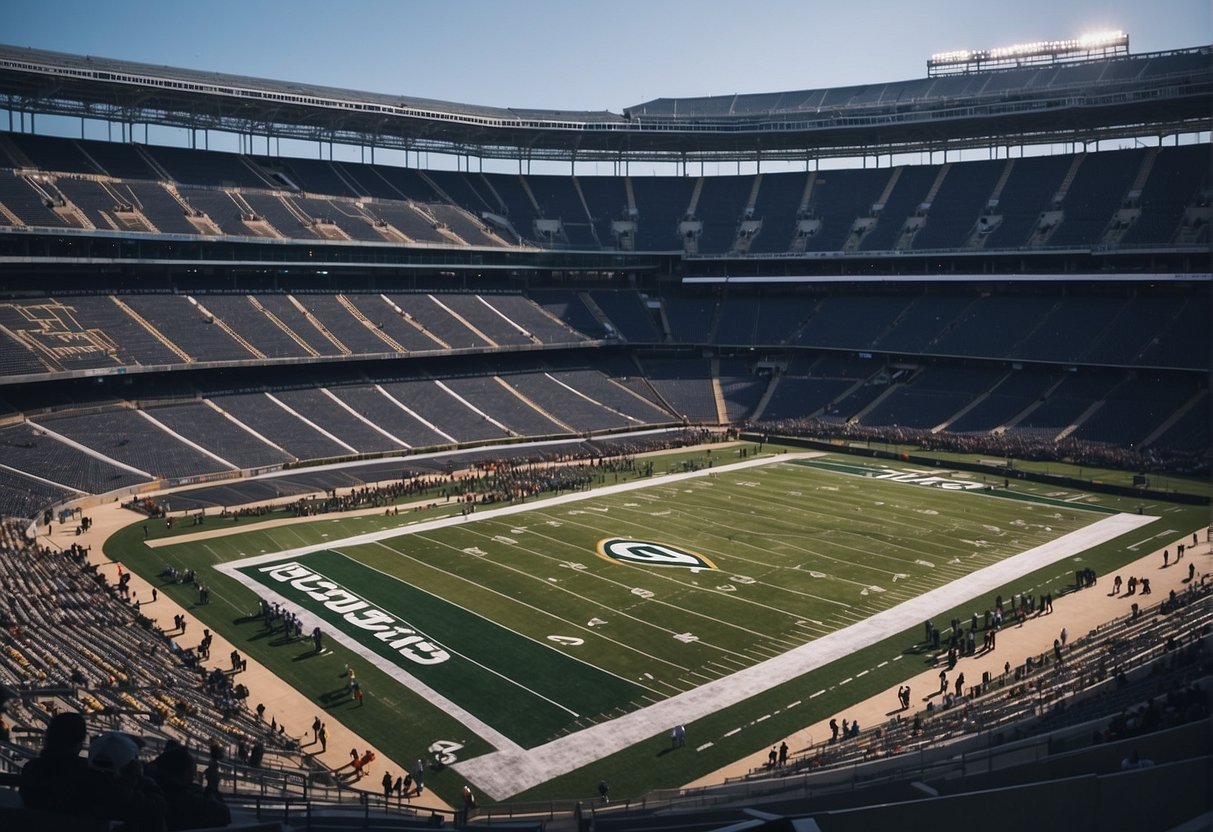 NFL teams play in modern outdoor stadiums with advanced technology