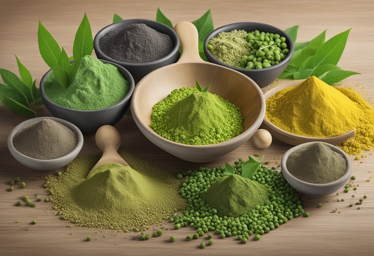 Various plant powders, such as pea and hemp, gather together in a vibrant display. They exude palatability and health benefits, inviting the viewer to consider their potential as vegan protein sources