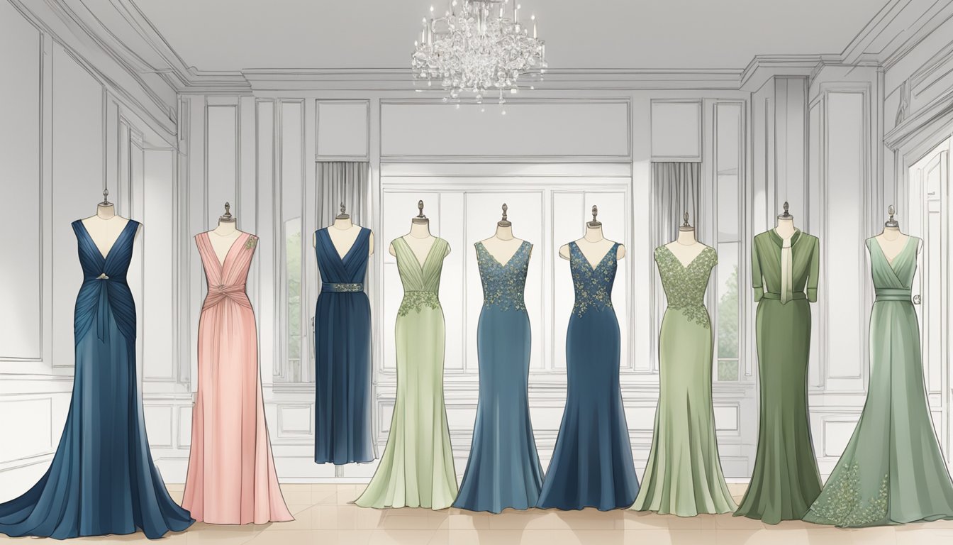 A boutique in Singapore showcases elegant mother of the bride dresses
