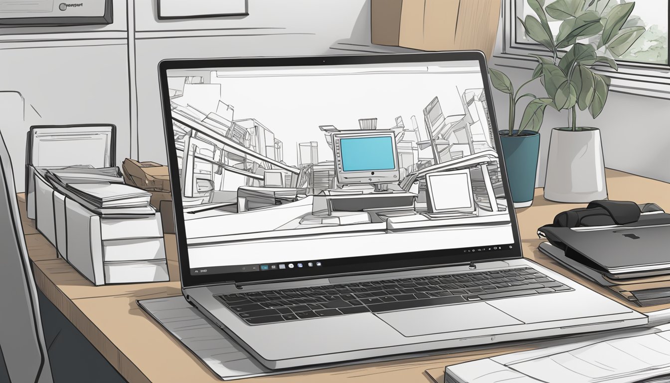 A laptop open on a desk, showing the Crumpler website. A package with the Crumpler logo sits nearby, ready to be opened
