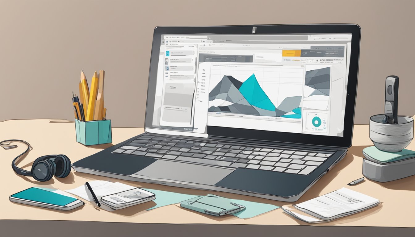 A laptop and a phone sit on a desk, surrounded by crumpled paper and a pen. A computer screen displays the "Frequently Asked Questions" page of a Crumpler online store