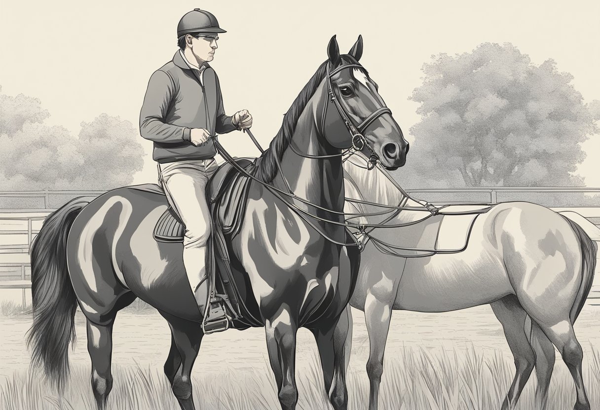 The trainer corrects the horse's behavior immediately after the unwanted action occurs