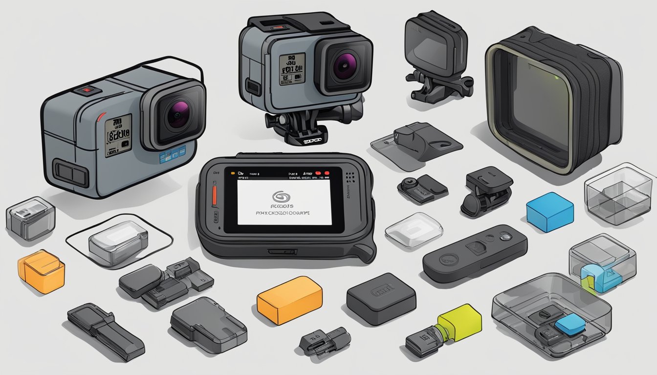 A GoPro Hero 6 camera surrounded by a variety of frequently asked questions about purchasing in Singapore