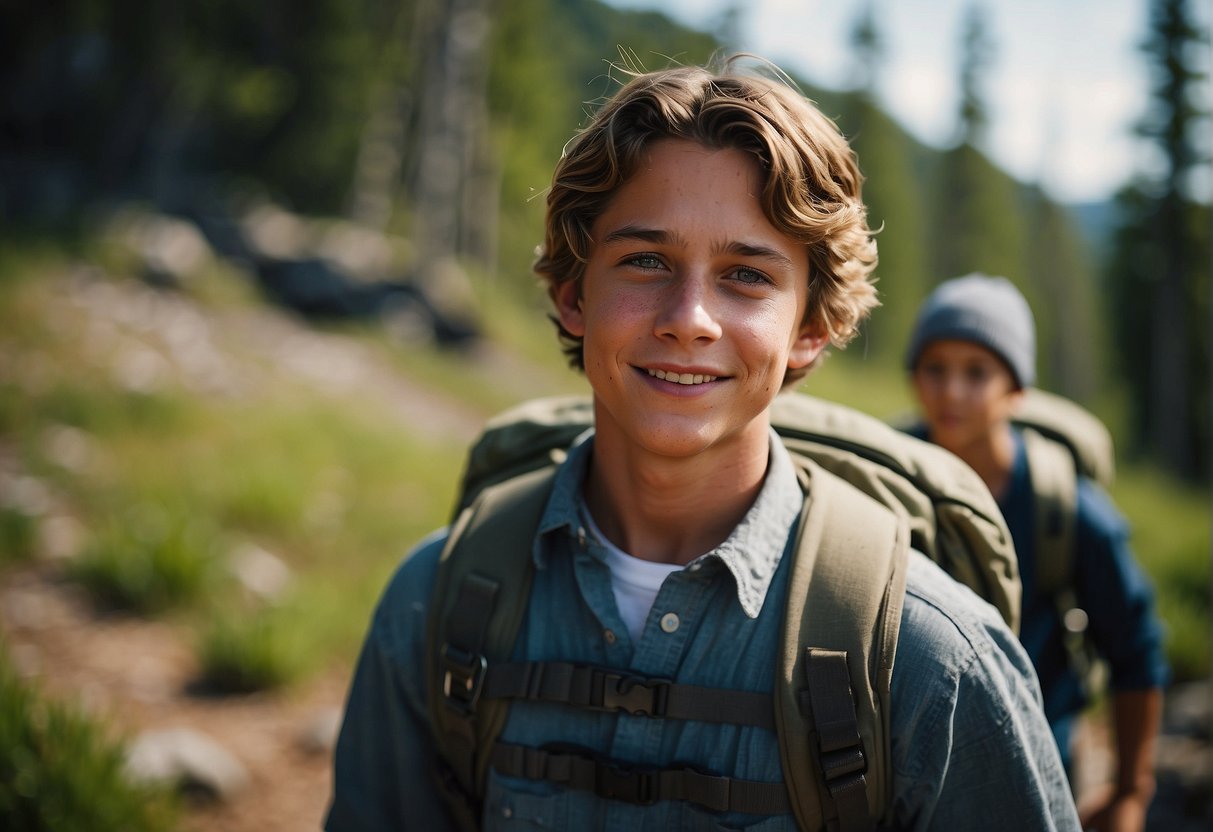 Luke, a member of the Outdoor Boys, is depicted as a young, adventurous individual with a zest for outdoor activities and exploration