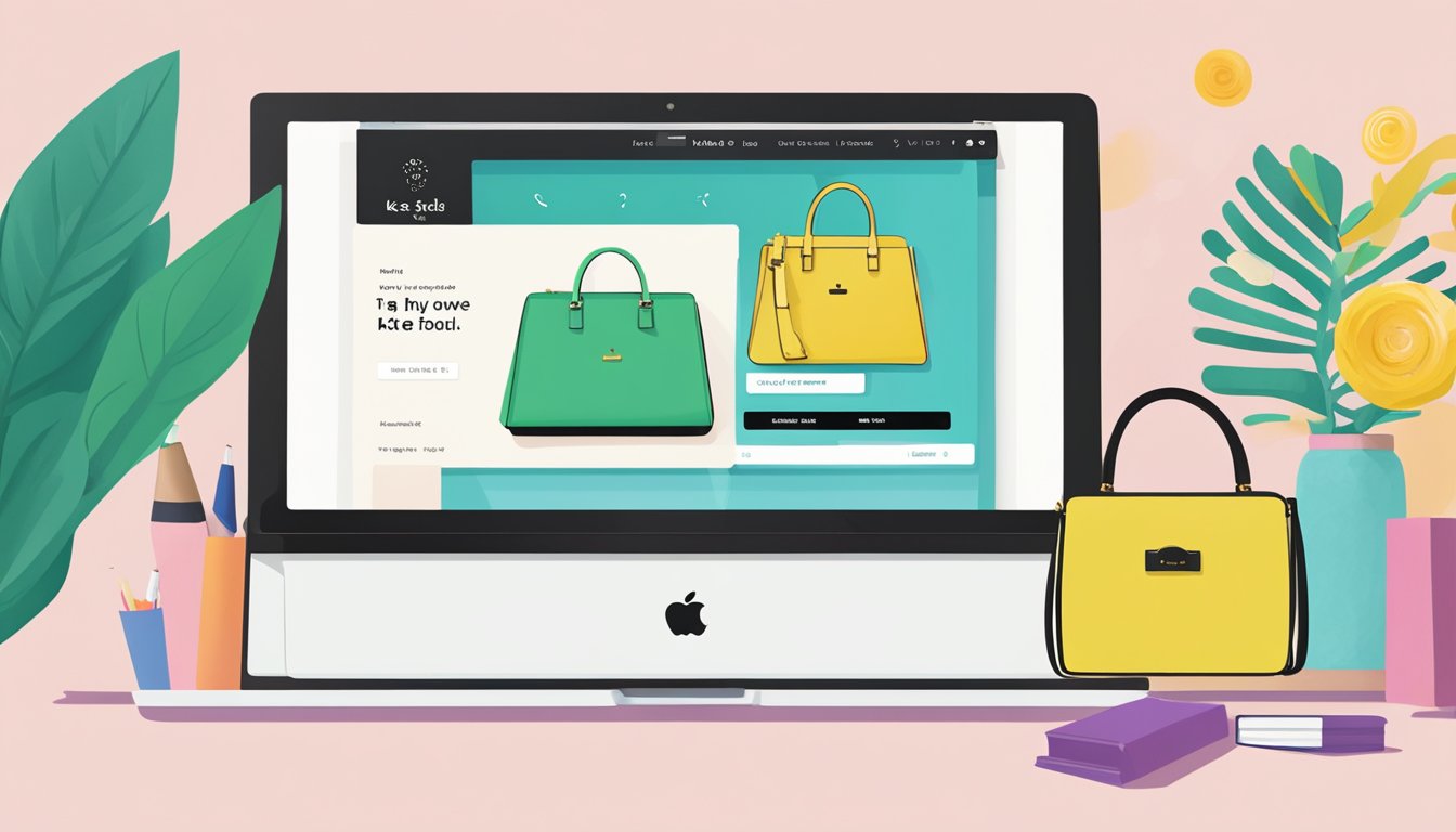 A computer screen displaying a kate spade wallet website with a "buy now" button highlighted