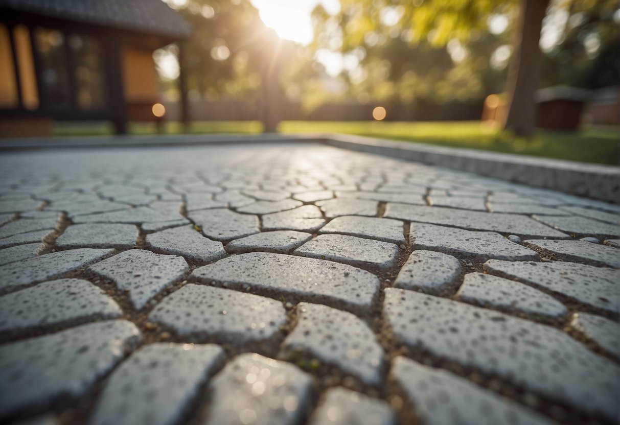 Concrete surface prepped for outdoor dog potty area build