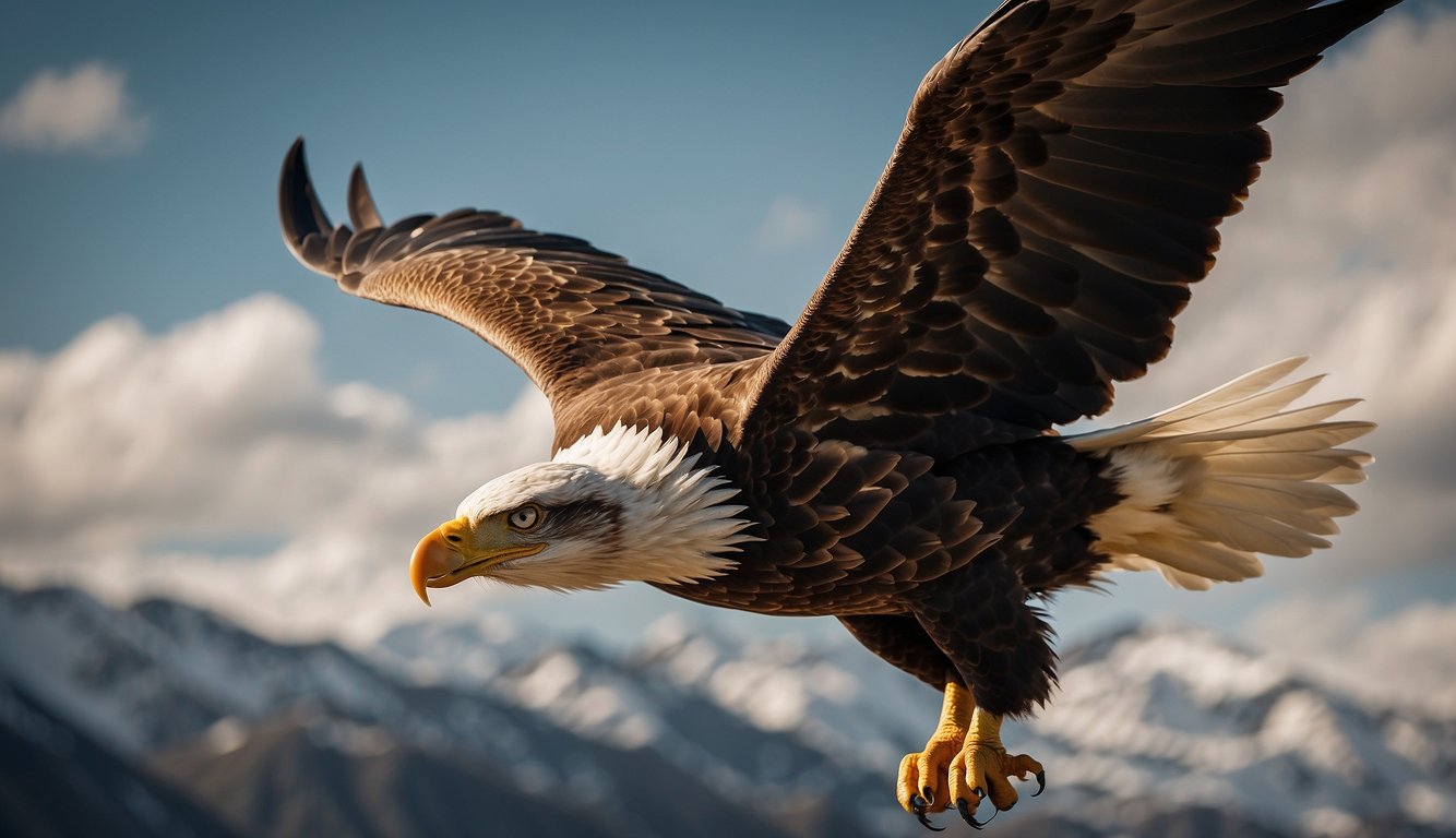 An eagle soars high, its keen eyes scanning the earth below.

The Eagle's Eye Structure and Function is depicted in its intense focus and sharp vision