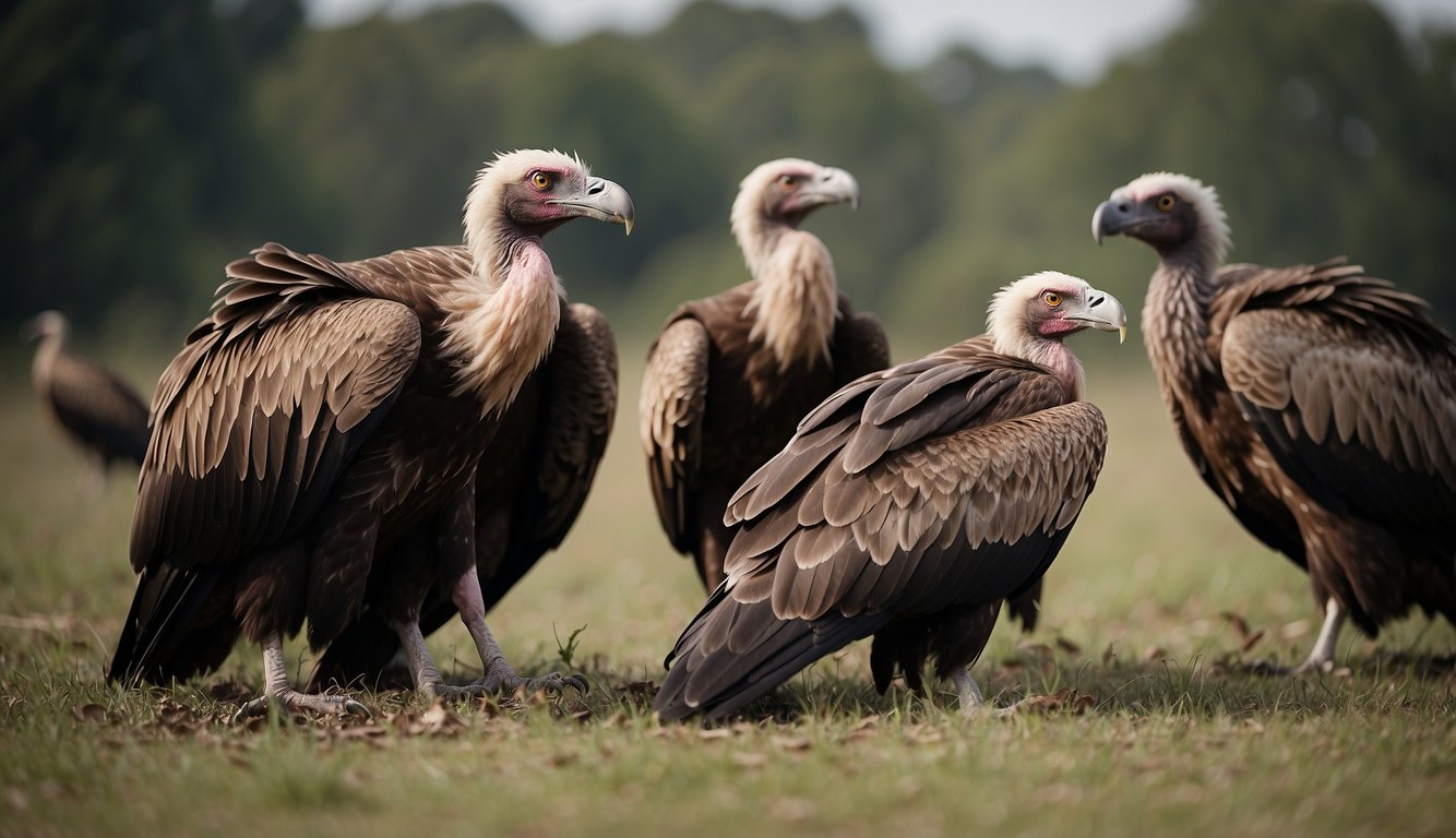 Vultures circle high above the ground, scanning for the scent of decaying flesh.

Their keen eyesight locks onto a potential meal, and they swoop down to feast on the remains