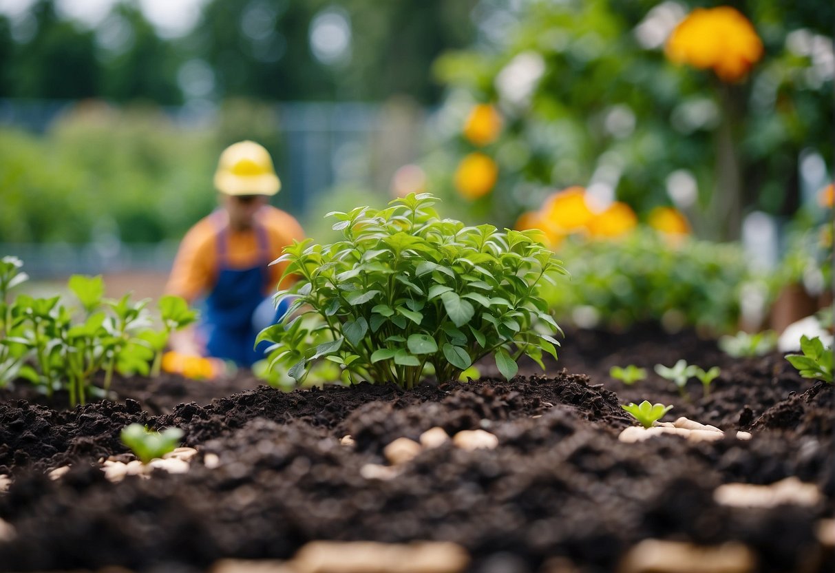Gardeners plant, water, and prune. They tend to flowers, vegetables, and herbs in a vibrant garden