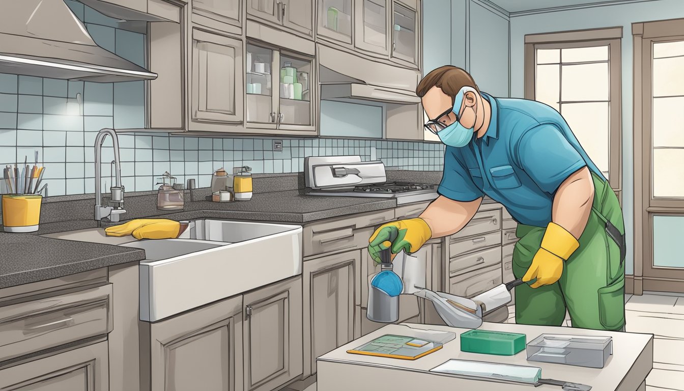 A professional mold tester carefully collects samples in a home, using specialized equipment and techniques not available in DIY kits