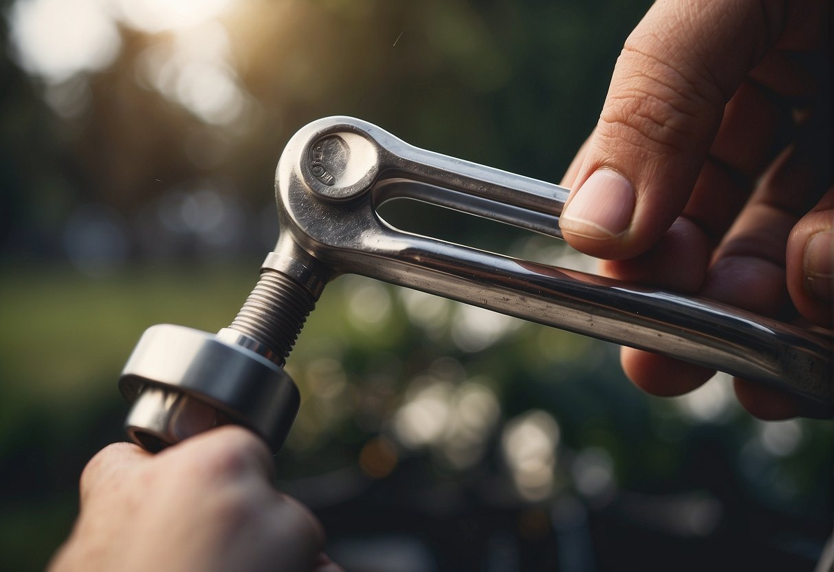 A hand turning a wrench to remove an outdoor faucet stem