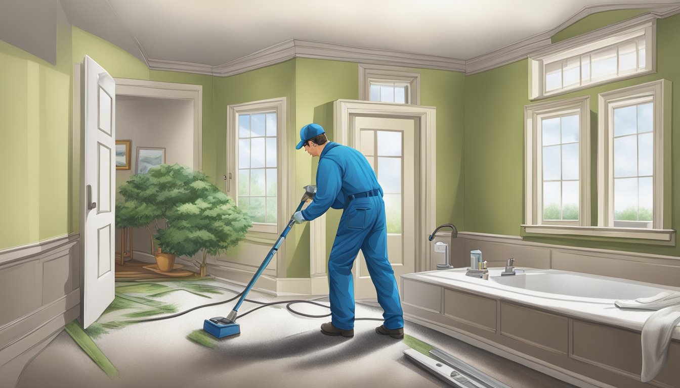 A professional mold inspector uses specialized tools to carefully examine every corner of a home, searching for signs of mold growth and moisture issues