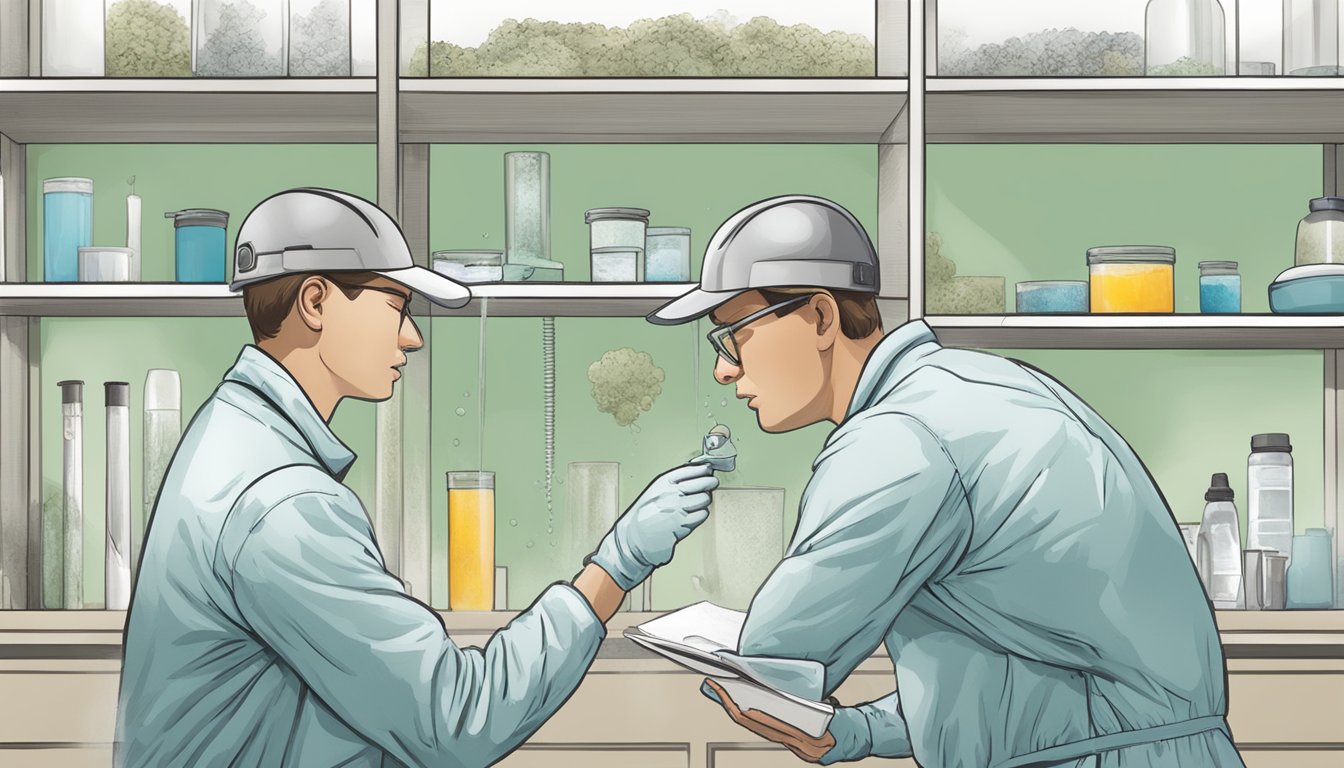 A person examines mold test results, then begins DIY remediation