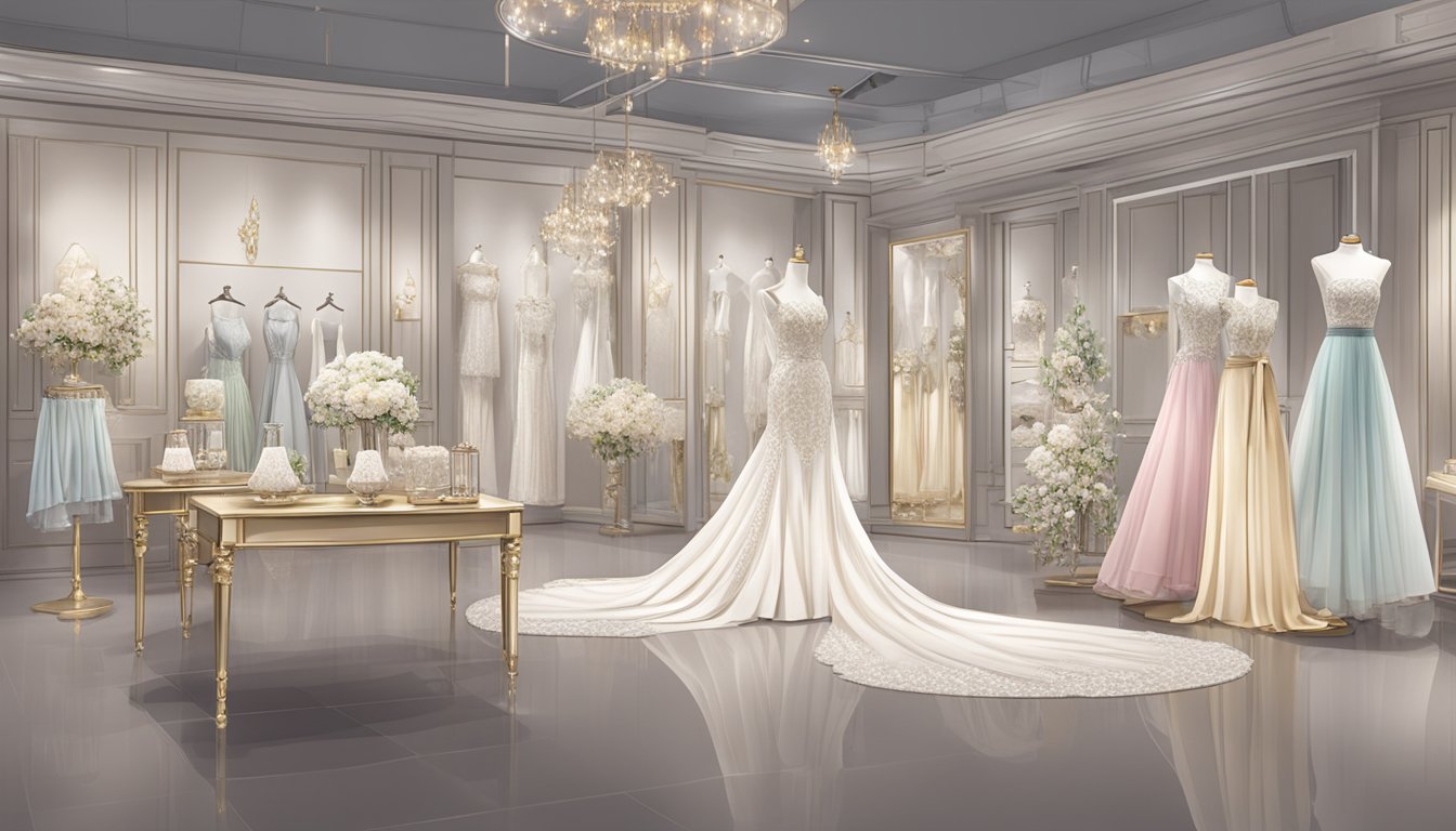 A stylish boutique display of wedding accessories in Singapore