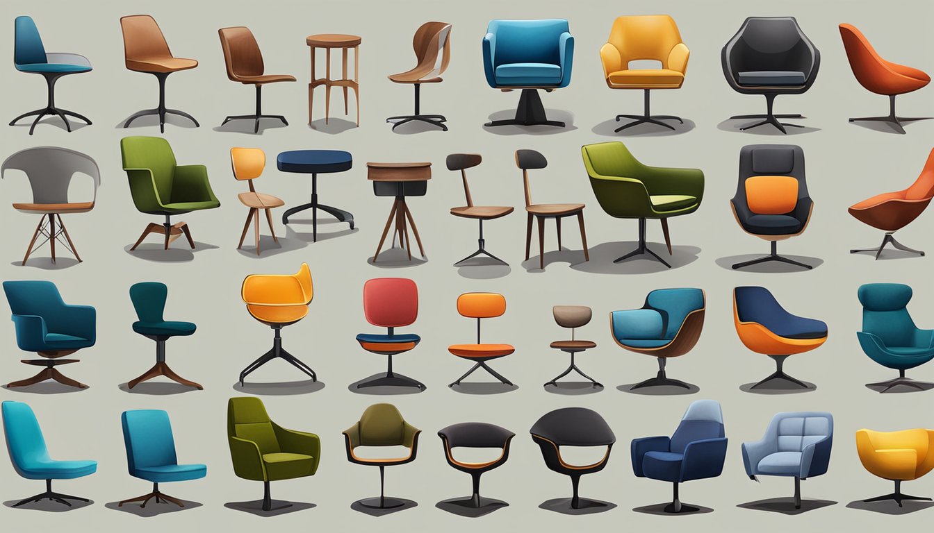 A variety of chairs in different styles and collections are displayed online, ready for purchase in Singapore