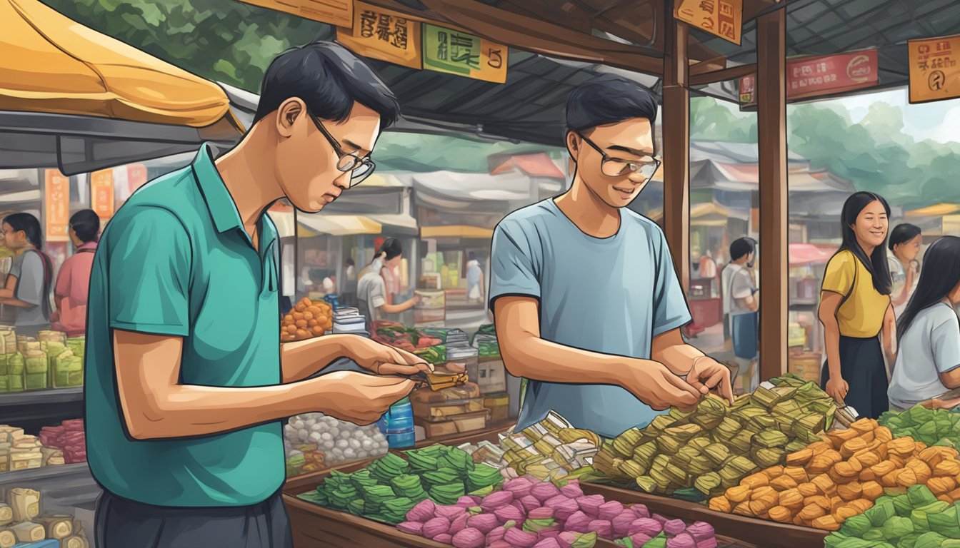A person in Singapore purchases a whistle from a local vendor
