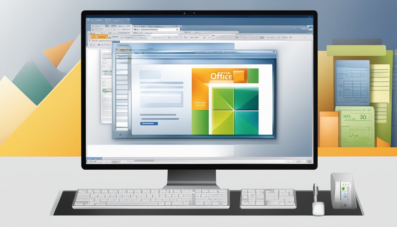A computer screen displaying a website with the option to buy a Microsoft Office 2010 product key online