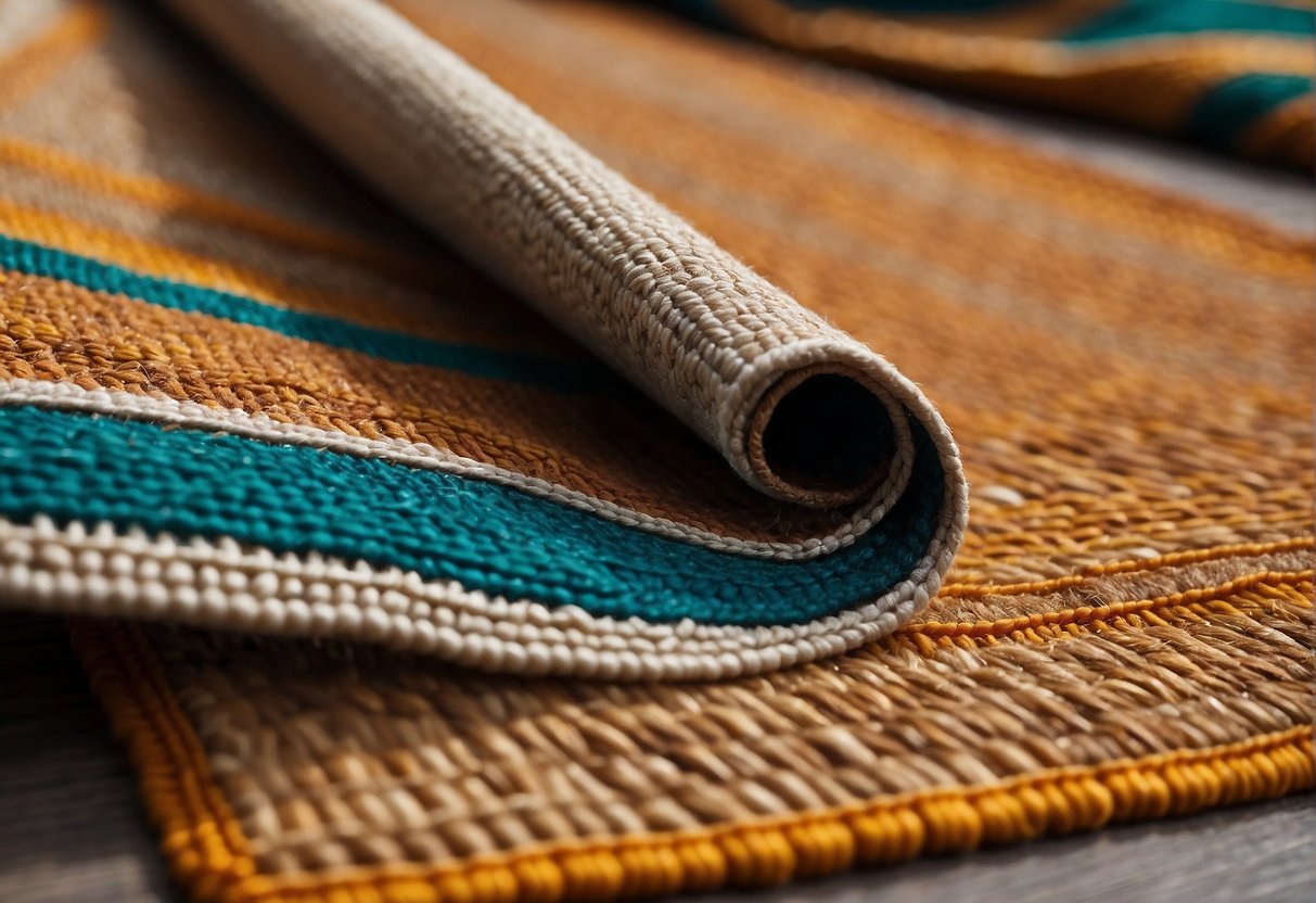 Outdoor rugs made of durable materials like polypropylene, jute, or bamboo. They are resistant to mold, mildew, and UV rays