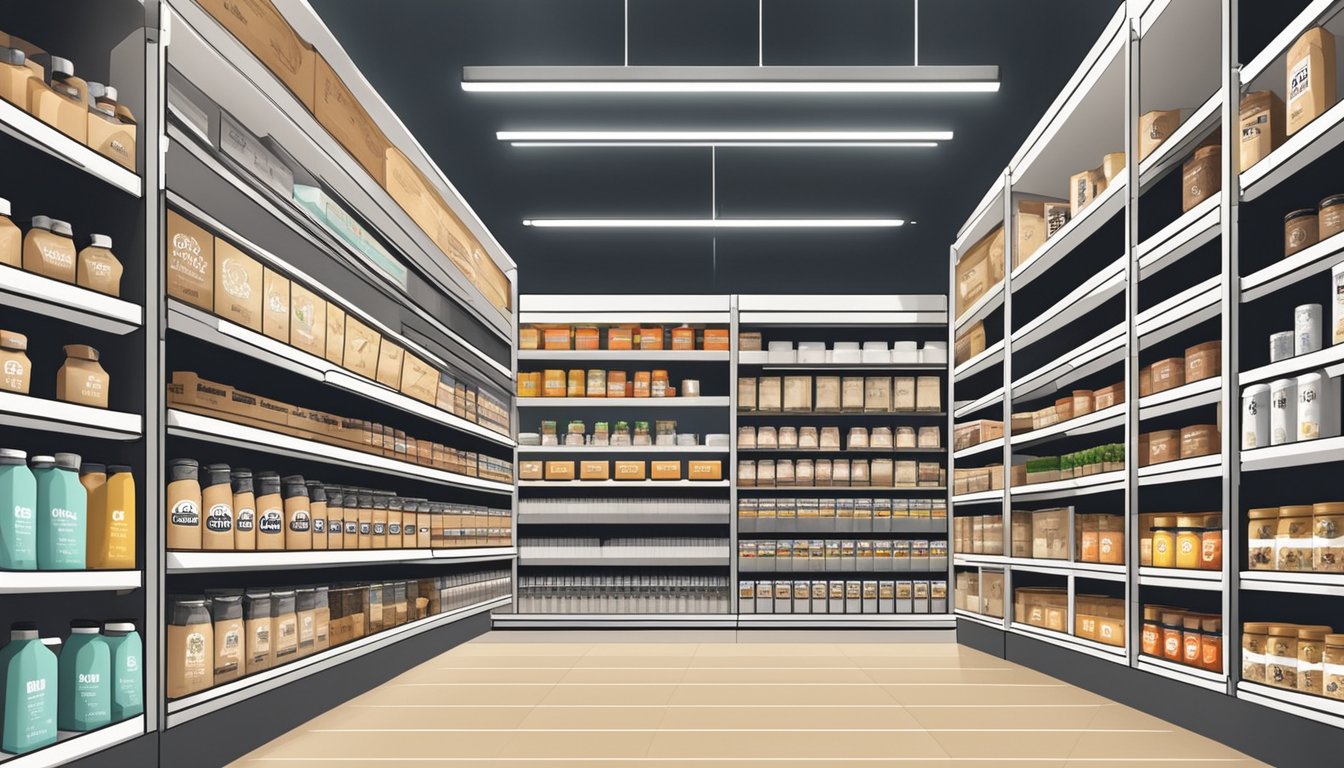 Shelves stocked with Oatly products in a modern Singapore grocery store