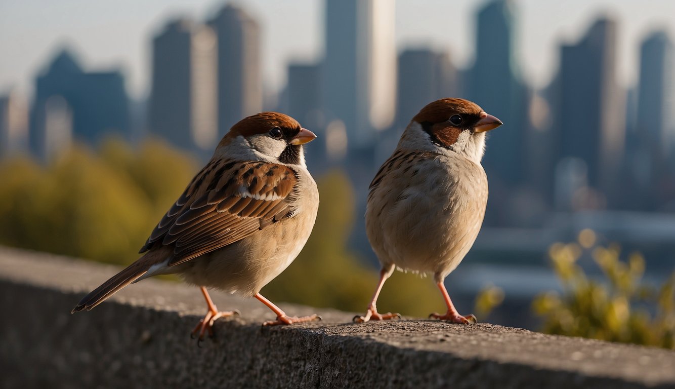 Sparrows navigate cityscape, perching on skyscrapers and foraging in parks.

Adapting to urban noise and pollution, they thrive in their new habitat