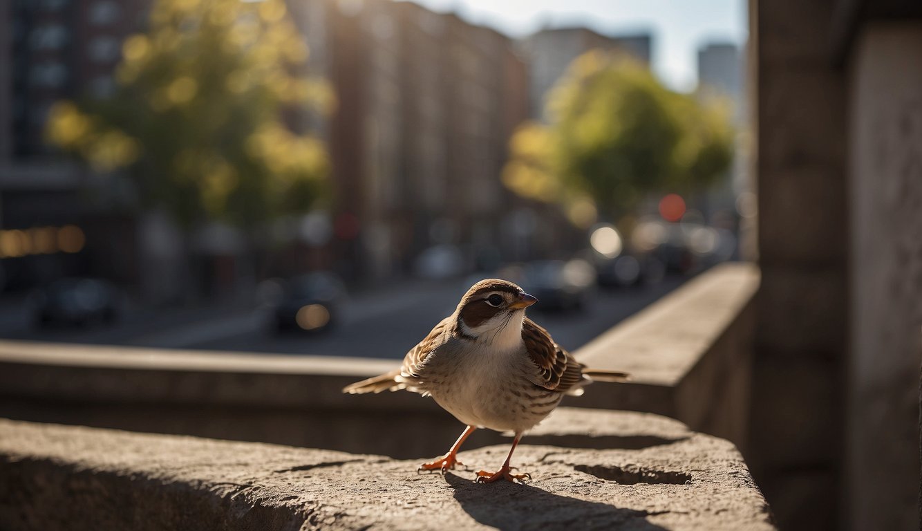 Sparrows flit among city buildings, scavenging for food and nesting in urban nooks.

They coexist with humans, adapting to city life