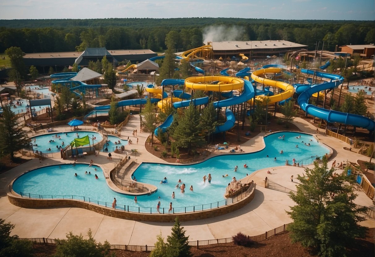 The Wisconsin Dells outdoor waterpark opens at 10 am with strict adherence to park policies and regulations