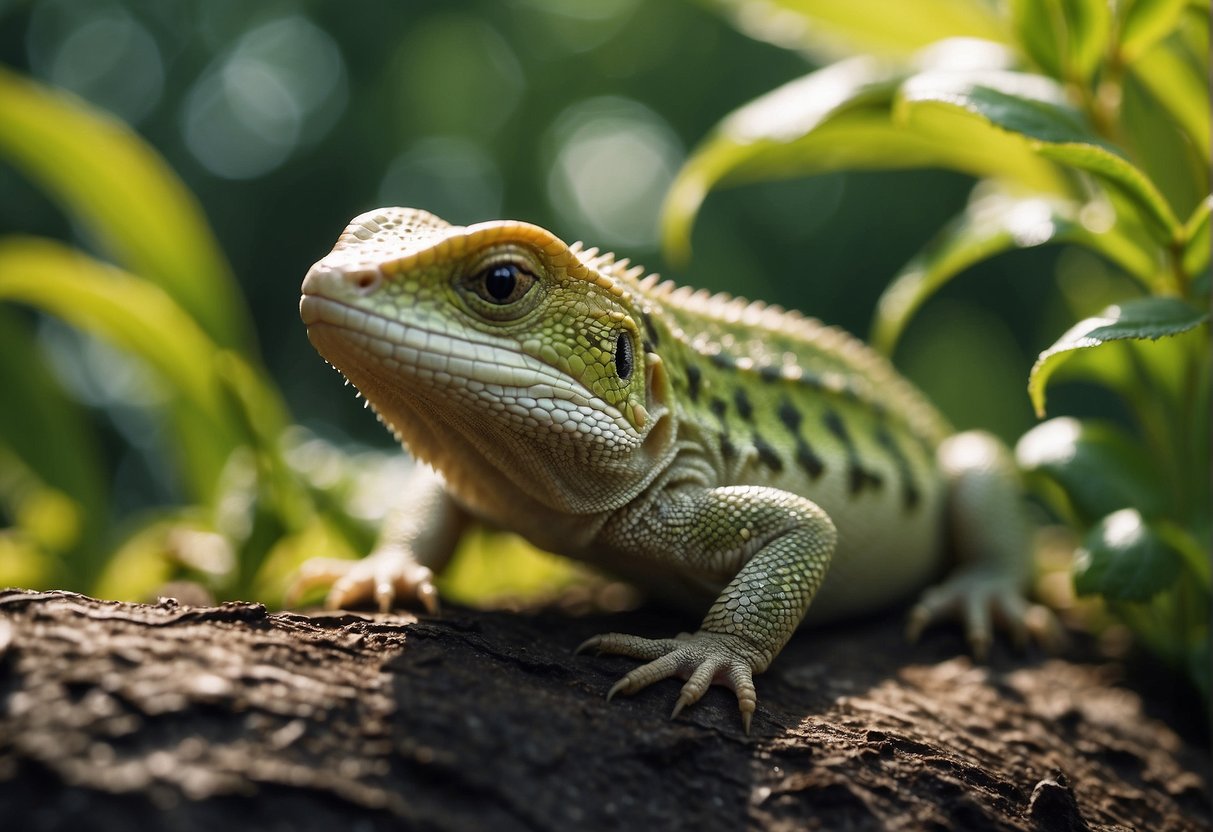 Outdoor lizards devour insects, berries, and small plants in their natural habitat during seasonal dietary changes