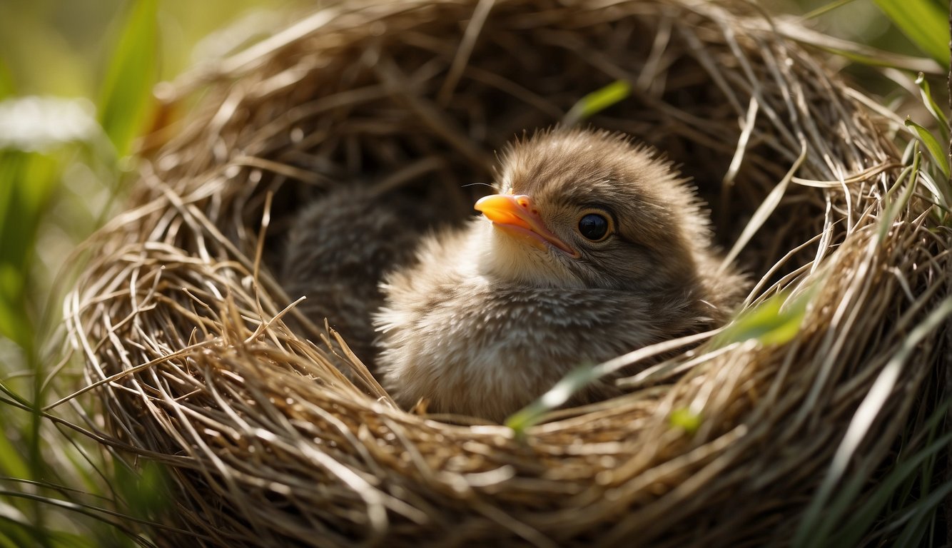 A cuckoo chick hatches in a reed warbler's nest.

It pushes the warbler's eggs out and demands to be fed