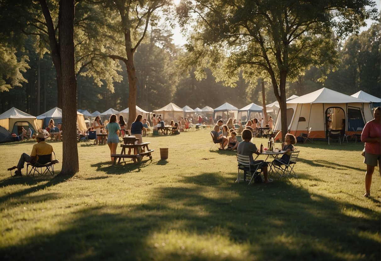 The outdoor world campground slowly transformed into a bustling hub of activity, with families and friends enjoying various recreational activities under the warm sun