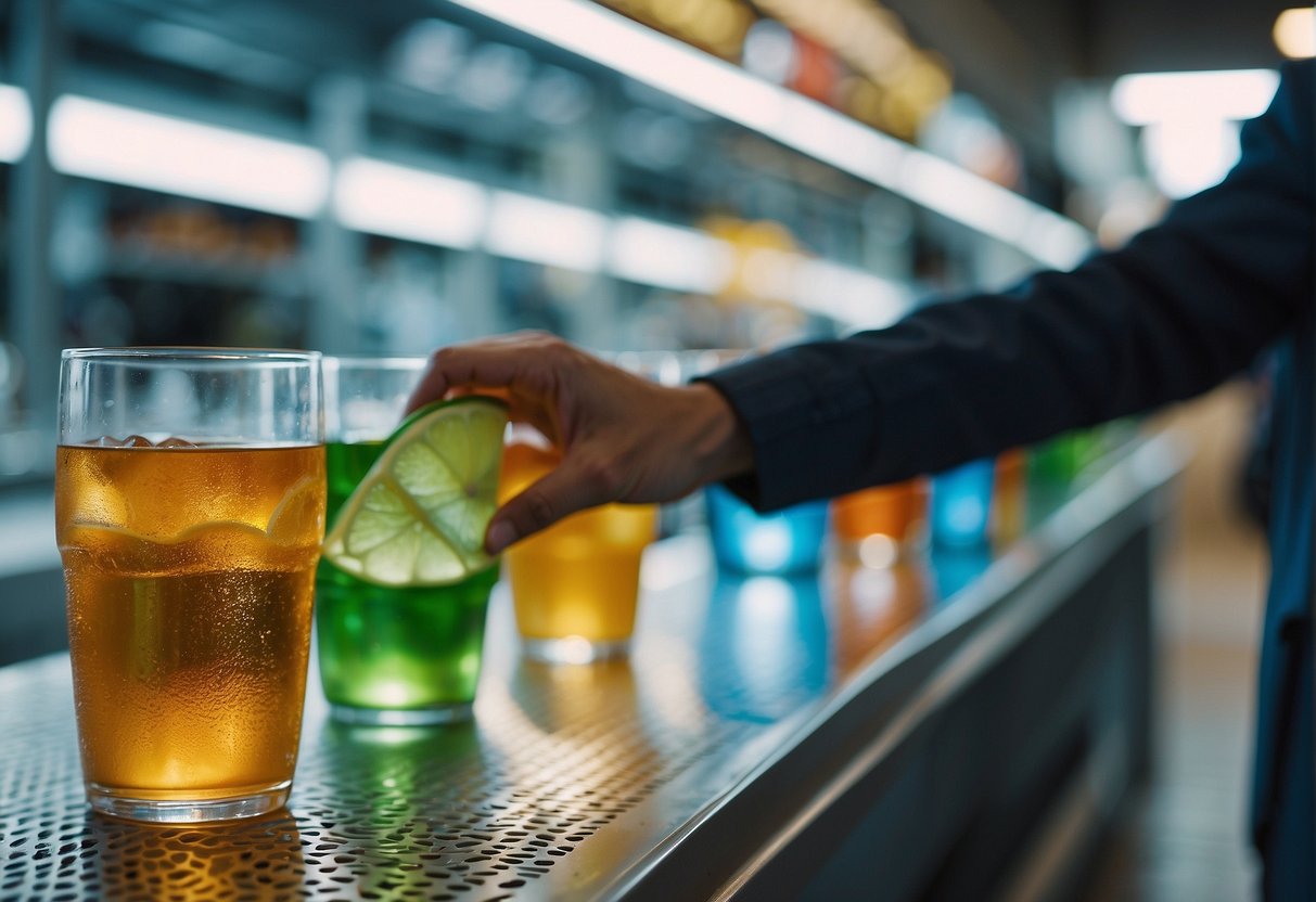 A person choosing water over sugary drinks for hydration