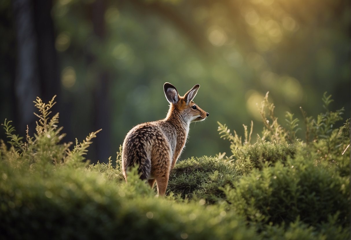 Wildlife and hazards in outdoor scene. No safety tips included