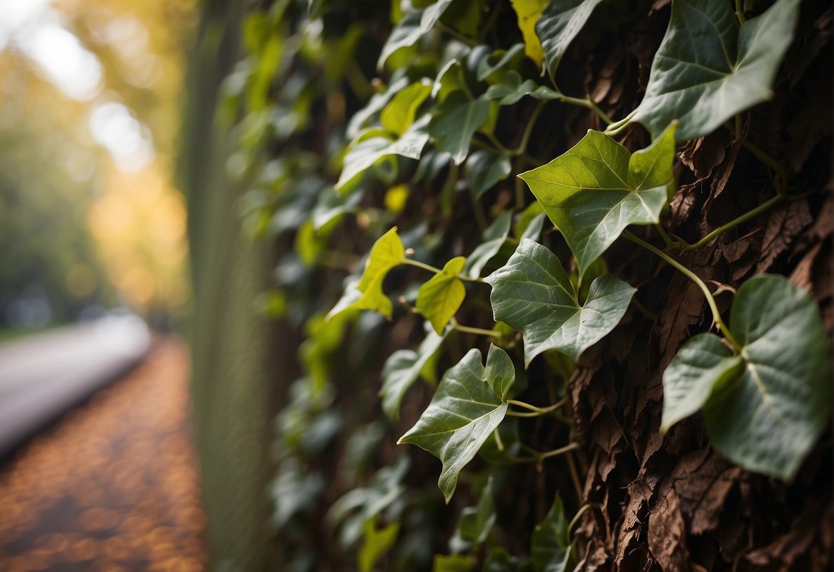 The once vibrant outdoor ivy now withers, its leaves turning a deep shade of brown, signaling signs of physical damage