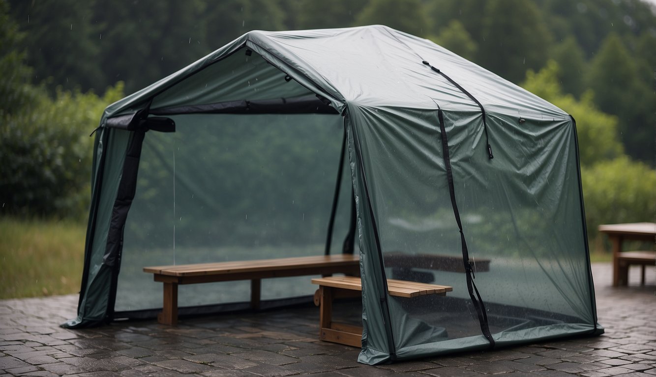 A simple shelter evolves into a sophisticated rain protection system