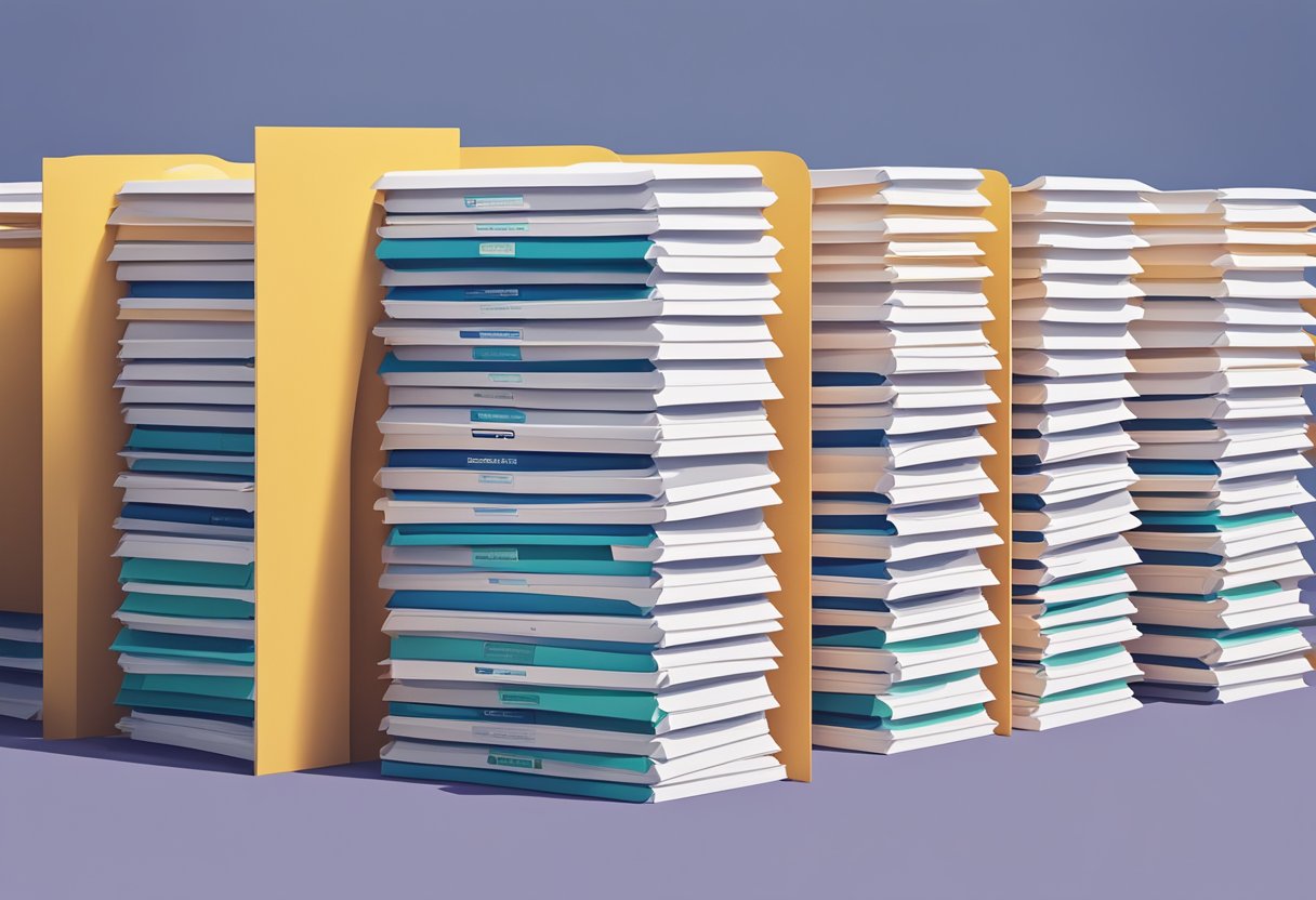 A stack of papers with quotes printed on them, arranged in a neat row, with a Facebook logo in the background