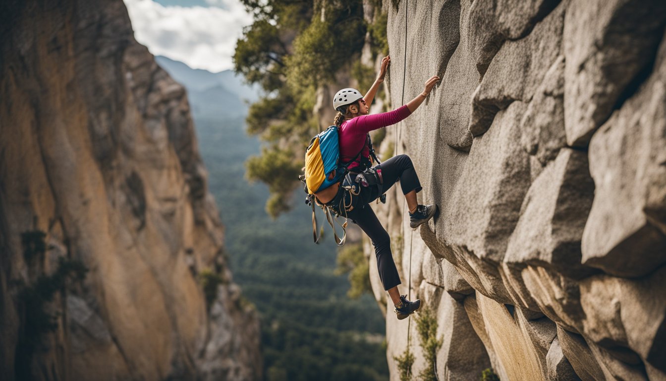 A climber conquers a steep indoor wall, using precise footwork and handholds, while facing the challenge of unpredictable outdoor terrain