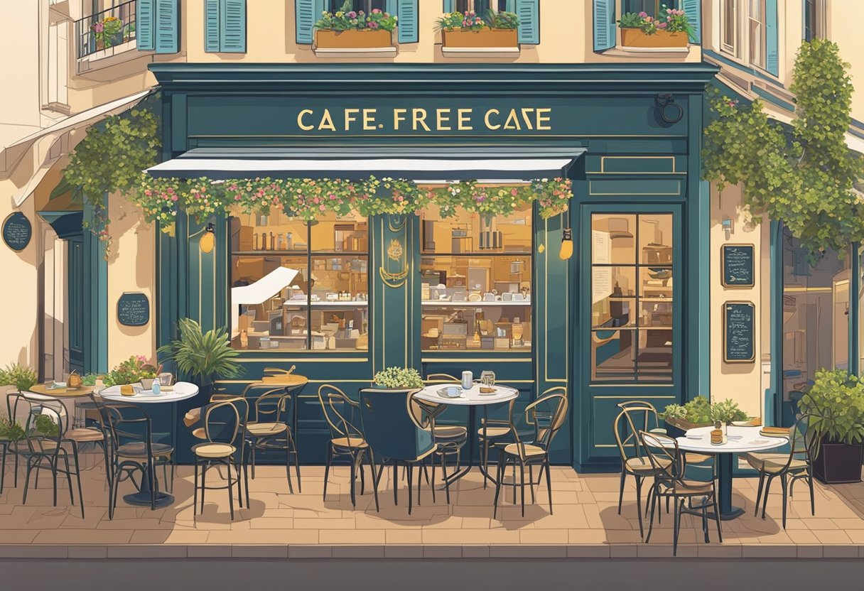 A French café with quotes on the walls, showcasing cultural insights