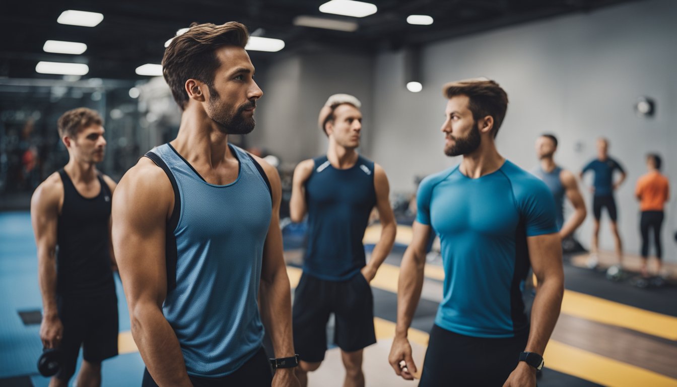 Climbers follow etiquette at the gym wall, waiting their turn and communicating effectively