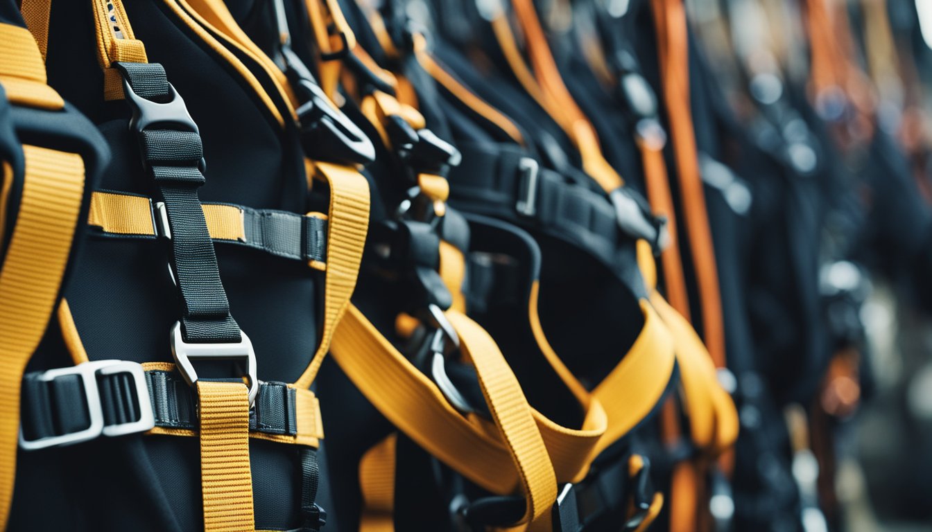 Climbing harnesses arranged in a top 10 list, showcasing innovative design for safety and comfort