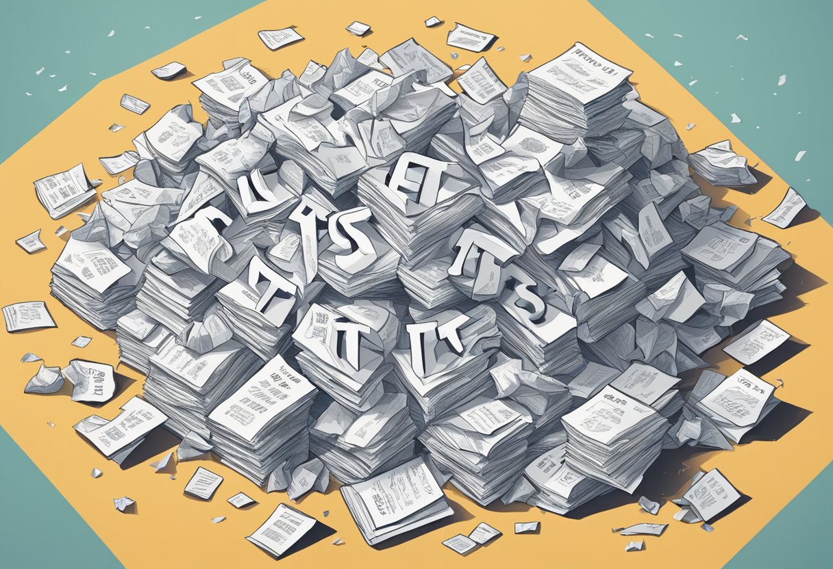 A pile of crumpled papers with the words "it is what it is" written on them, scattered on a desk