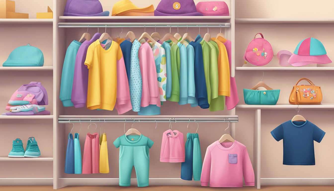 A colorful array of kids' clothing displayed on virtual shelves with easy-to-navigate categories and a secure checkout process