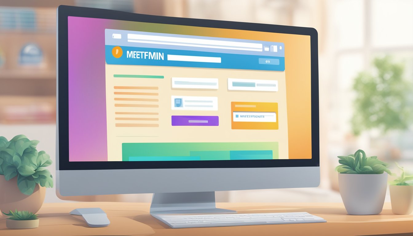 A computer screen displaying a website with a "buy metformin online" button