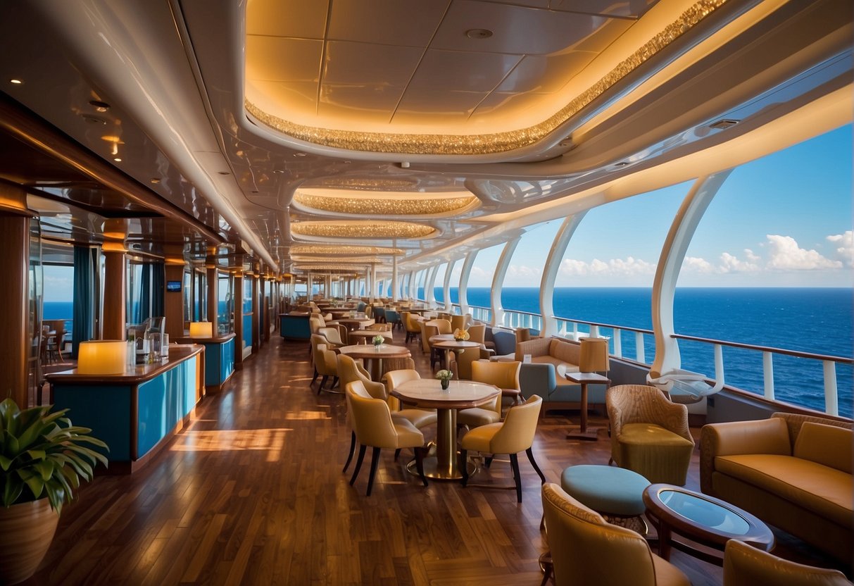 The Disney cruise ship gleams with pristine decks and sparkling windows, while the Royal Caribbean vessel boasts top-notch safety features and impeccable cleanliness standards