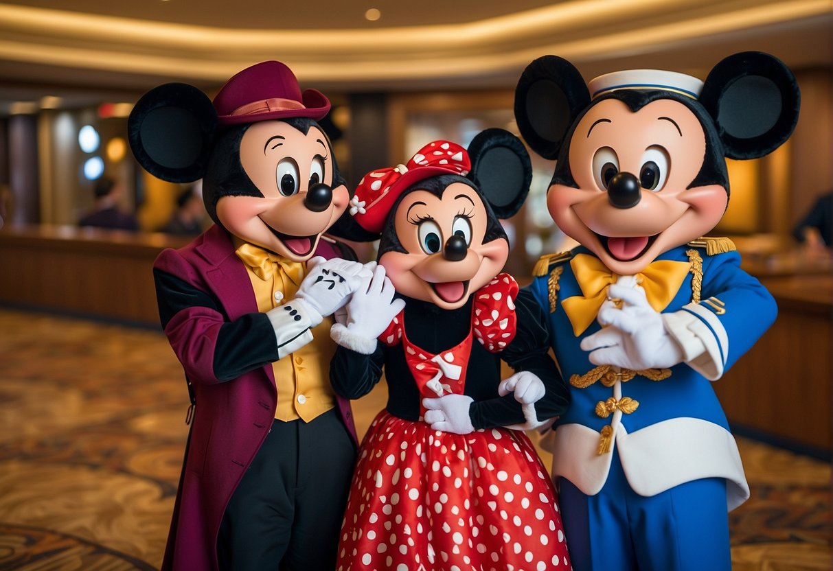 Families compare Disney Cruise and Royal Caribbean packages, booking online with excitement. Disney characters and ship amenities stand out