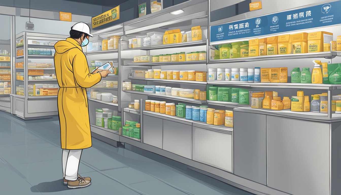 A person in Singapore purchases permethrin cream and reads the safety precautions label. They apply the cream to their clothing to protect against insect bites
