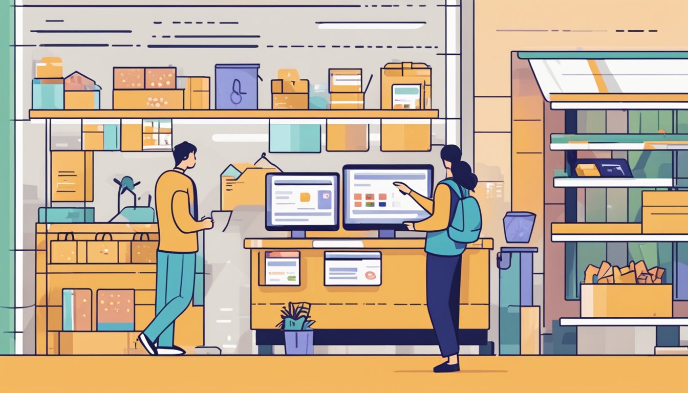 A customer browses Ubuy Singapore's website, adding items to their cart and making a purchase. The platform's interface is user-friendly and visually appealing, with a wide variety of products on display