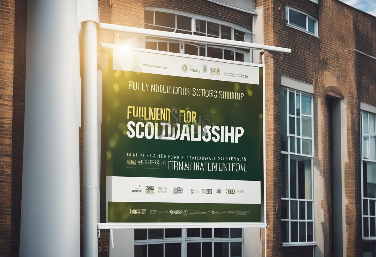 A banner with "Fully Funded Scholarships for International Students, 2024" displayed prominently