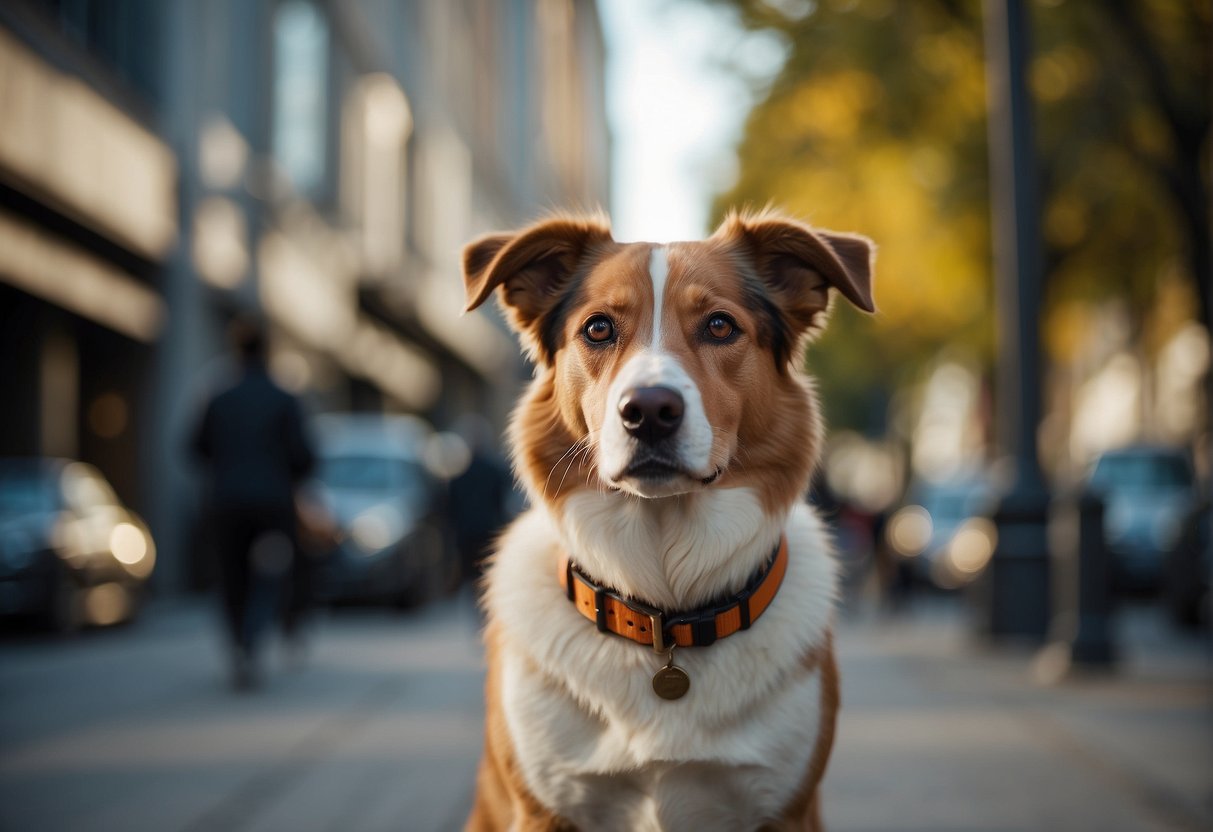 A dog going out for a walk multiple times a day, with varying durations each time